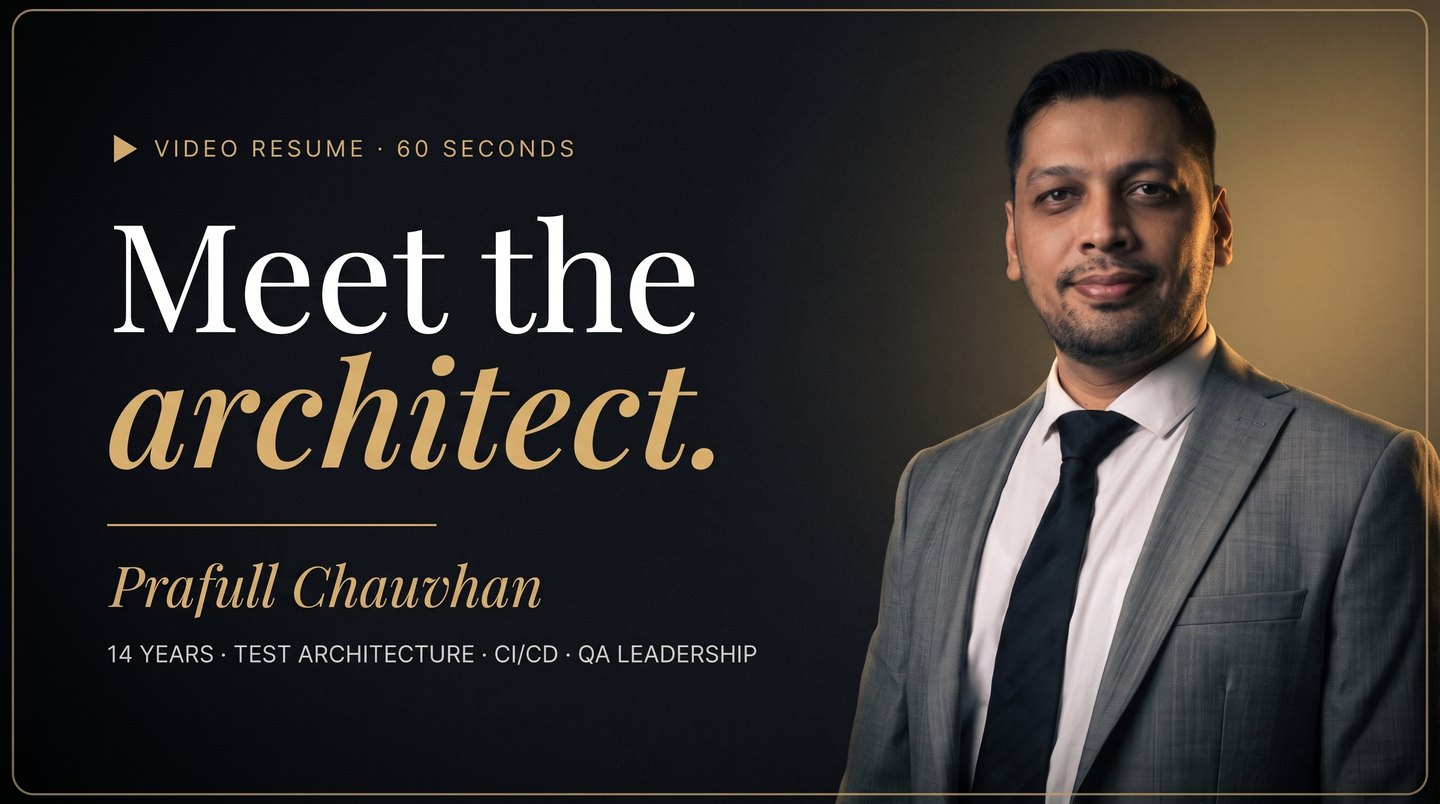 Prafull Chauvhan video resume — Meet the architect